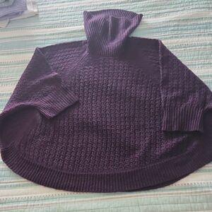 Elegant Plum Cowl Neck Sweater